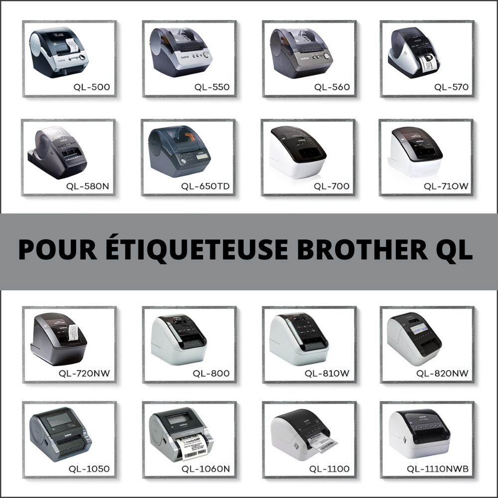 Pack de 10 Rouleaux étiquette compatible BROTHER DK-11208 grandes étiquettes d'adresse 38mm x 90mm
